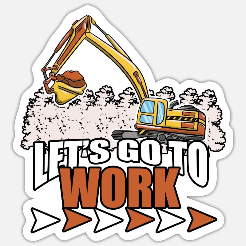 Bagger Baustelle Bauarbeiterin Mädchen I Geschenk Sticker Größe S (10 x 10 cm)