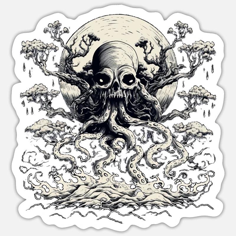 Octopus Tree 2 Sticker taille S (10 x 10 cm)