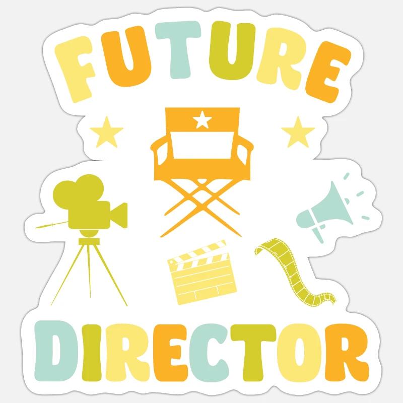 Future Director - Sticker Größe S (10 x 10 cm) - Mattweiß