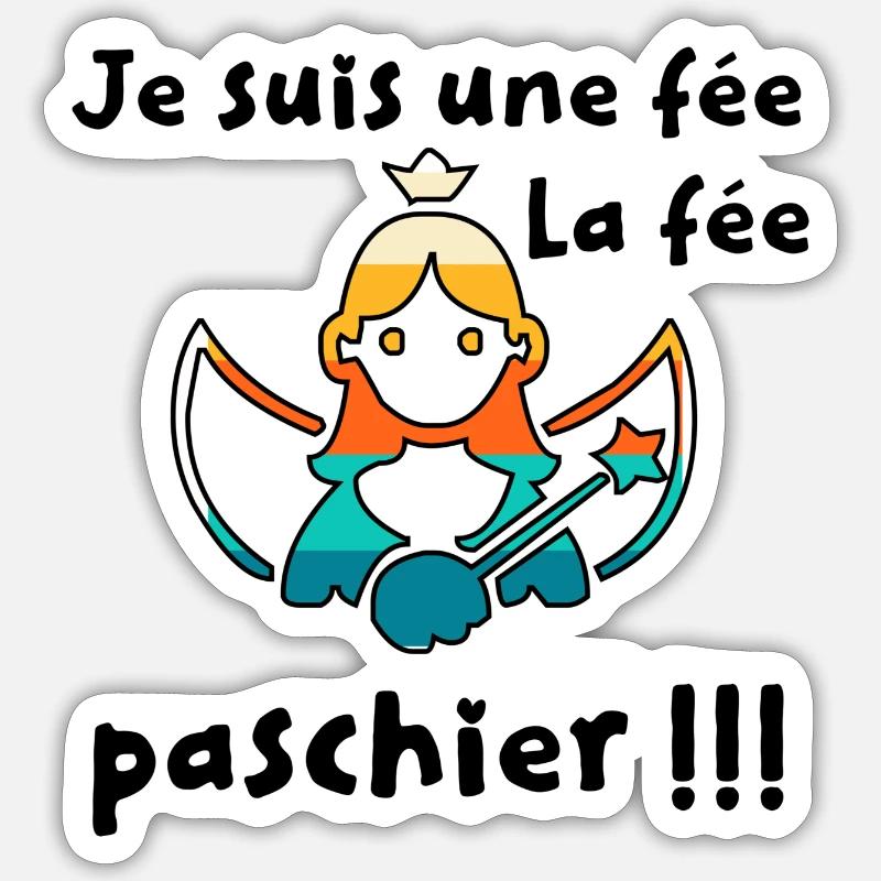 La fée pas chier - Sticker taille S (10 x 10 cm) - blanc mat