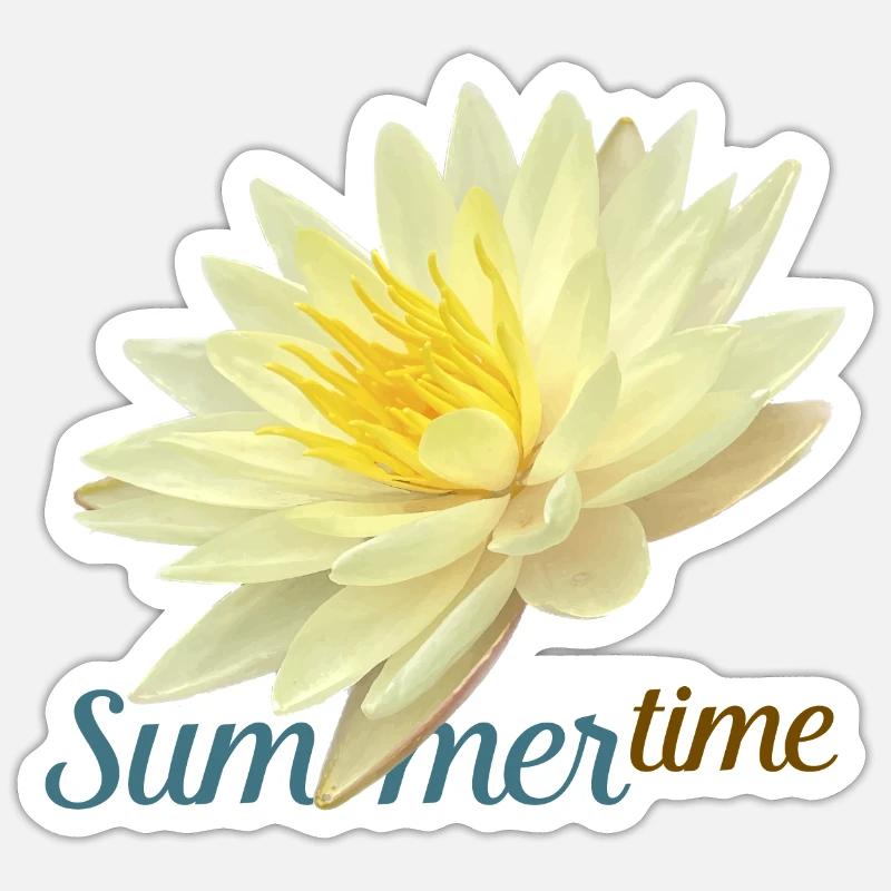 Seerose - Sticker Größe S (10 x 10 cm) - Mattweiß