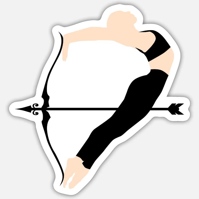 Arc humain - Sticker taille S (10 x 10 cm) - blanc mat