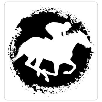 Rider, Horse - Sticker size S (10 x 10 cm) - white matte - Front