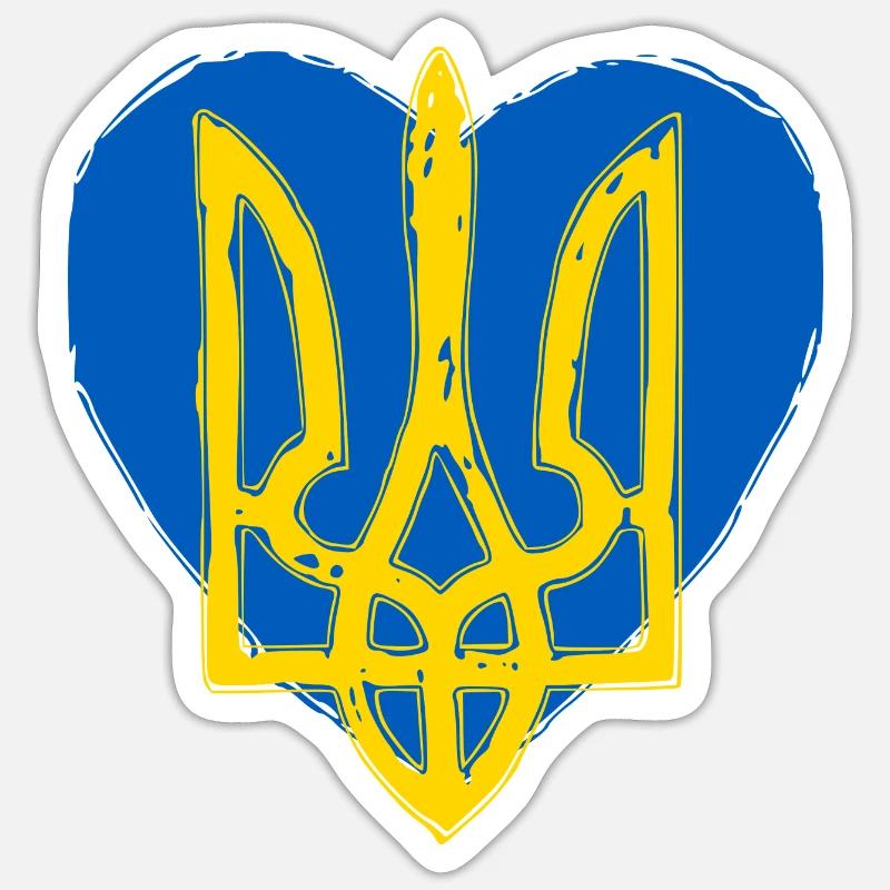 Trysub, Ukraine - Sticker taille S (10 x 10 cm) - blanc mat