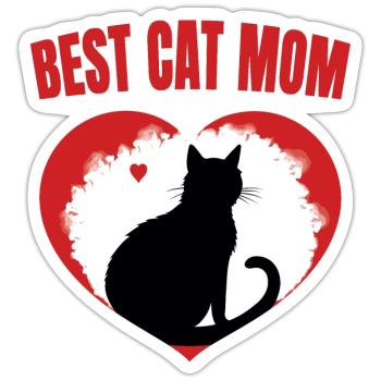 Best Cat Mom - Sticker size S (10 x 10 cm) - white matte - Front
