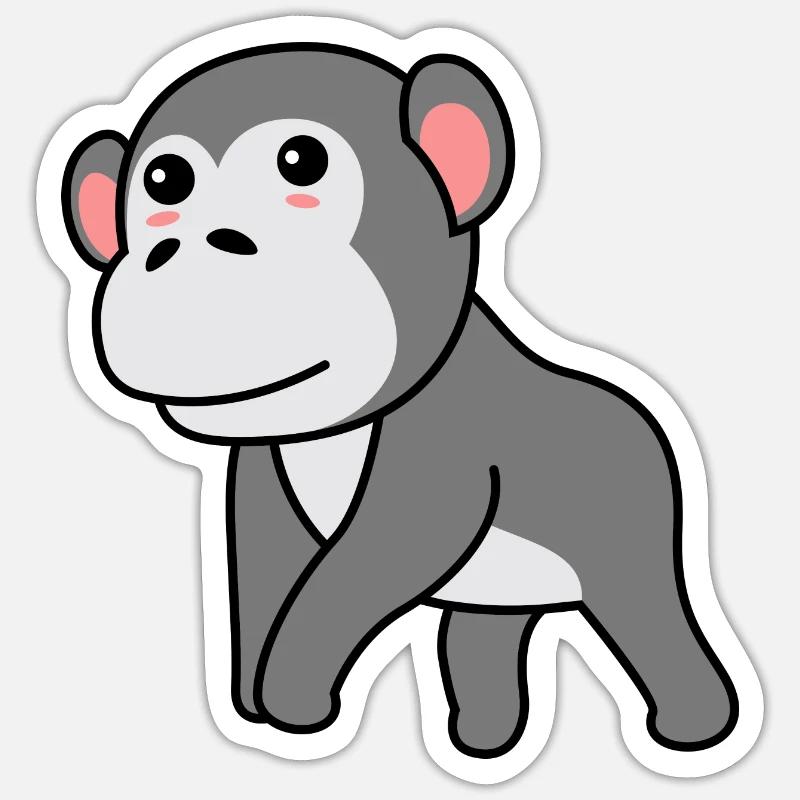 Gorilla Comic - Sticker taille S (10 x 10 cm) - blanc mat