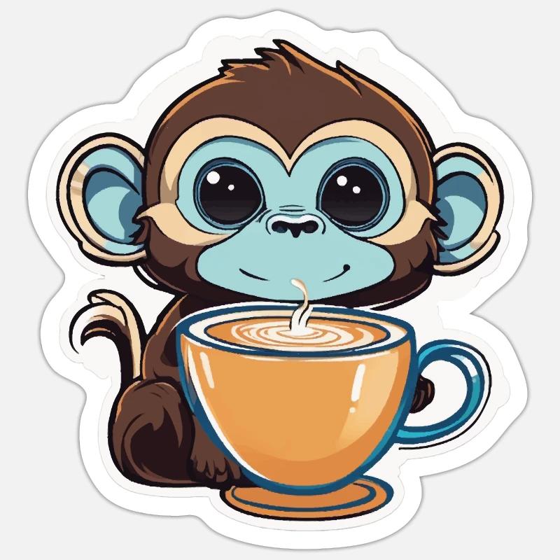 Käffchen 2 - Sticker Größe S (10 x 10 cm) - Mattweiß
