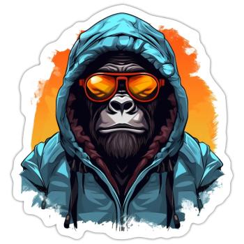 Street style mountain gorilla | Gorilla lovers - Sticker size S (10 x 10 cm) - white matte - Front