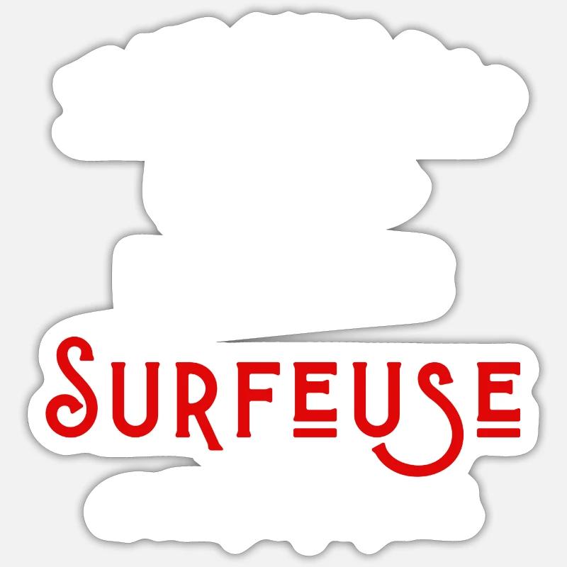Pas parfaite mais surfeuse - Sticker taille S (10 x 10 cm) - blanc mat