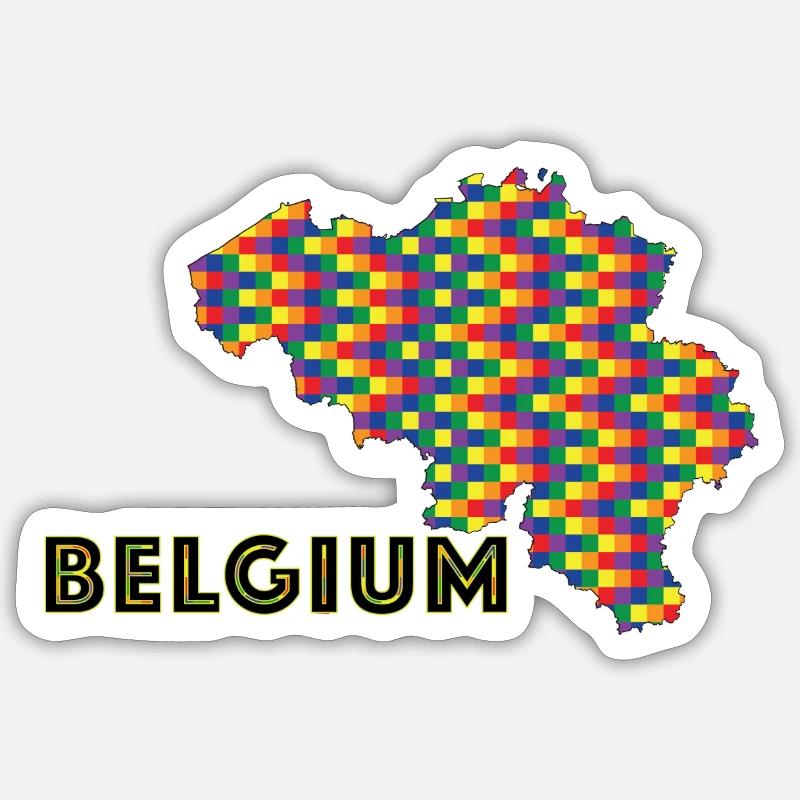 Belgium Pride - Sticker size S (10 x 10 cm) - white matte