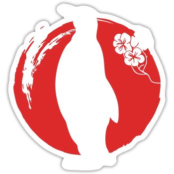 Silhouette de pingouin japonais - Sticker taille S (10 x 10 cm) - blanc mat - Devant