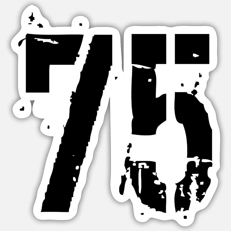 Nummer 75 - Sticker Größe S (10 x 10 cm) - Mattweiß