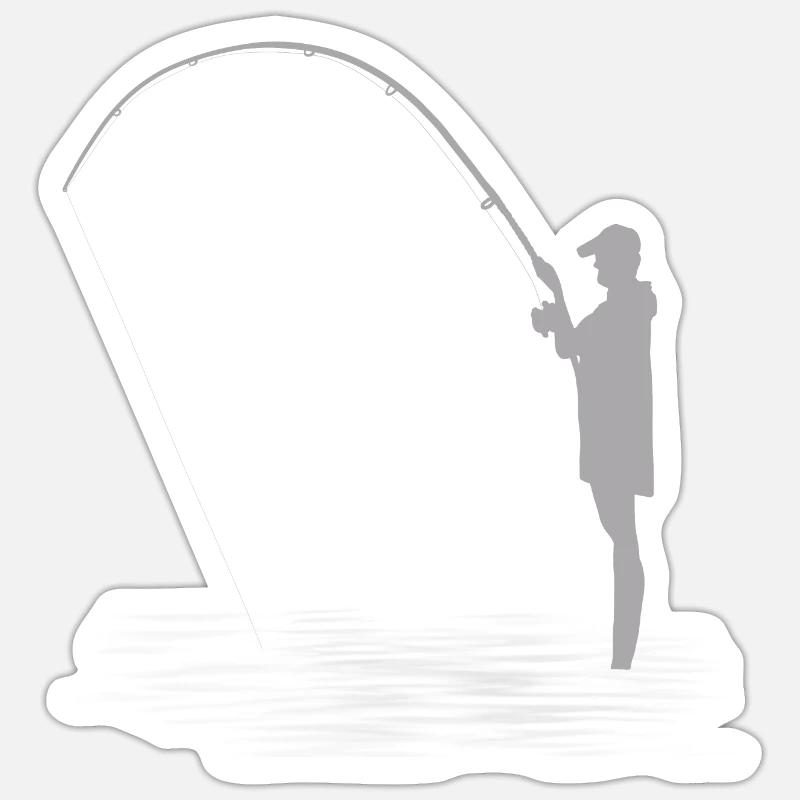 Pêcheur Sticker taille S (10 x 10 cm)