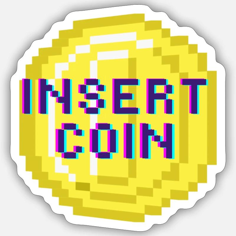Insert Coin Sticker Größe S (10 x 10 cm)