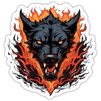Hellhound - Sticker size S (10 x 10 cm) - white matte - Front