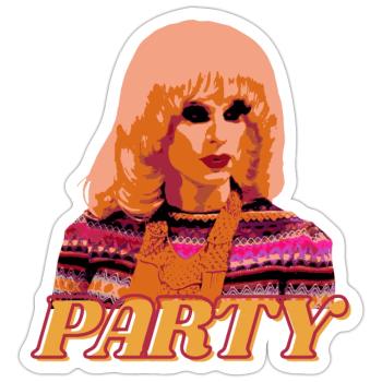Katya Drag Queen Party Vibes – Pop Art Style - Sticker size S (10 x 10 cm) - white matte - Front