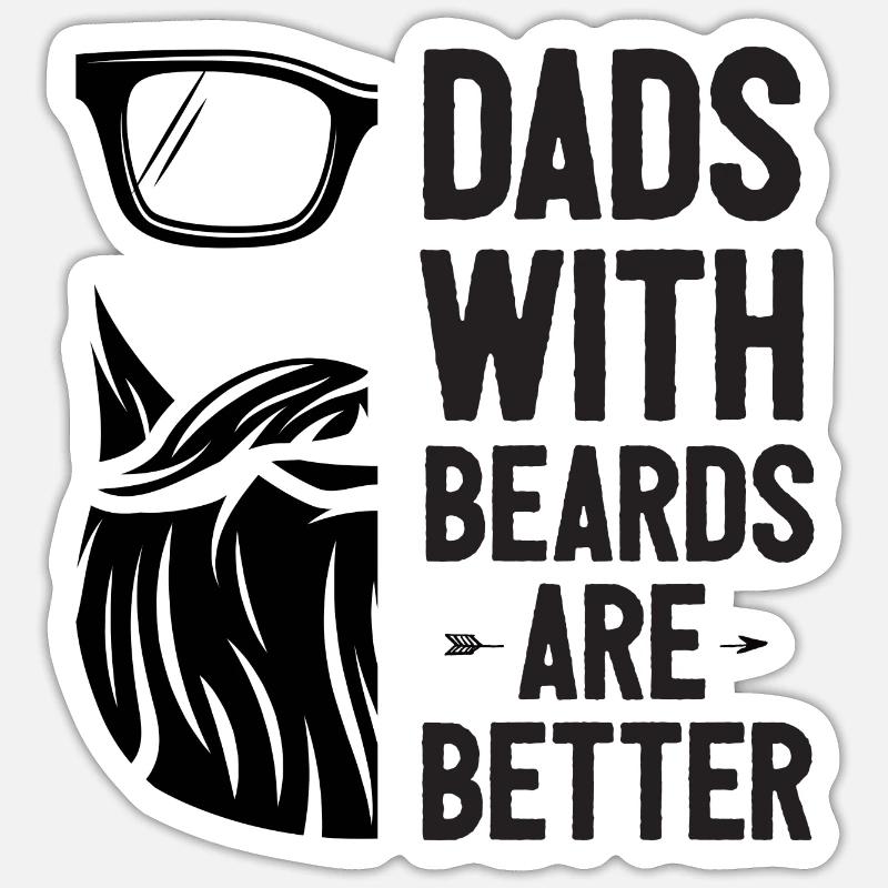 Väter mit Bärten sind besser - Sticker Größe S (10 x 10 cm) - Mattweiß