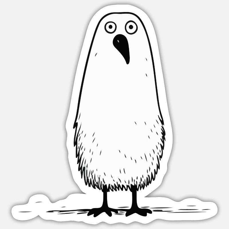 Quirky Bird II - Sticker size S (10 x 10 cm) - white matte