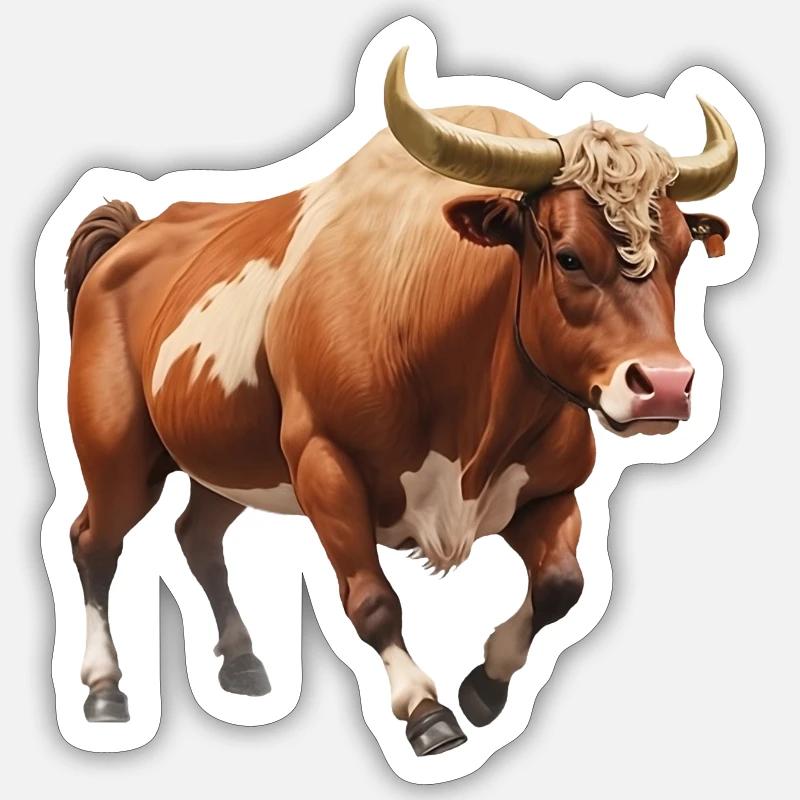 Bull - Sticker size S (10 x 10 cm) - white matte