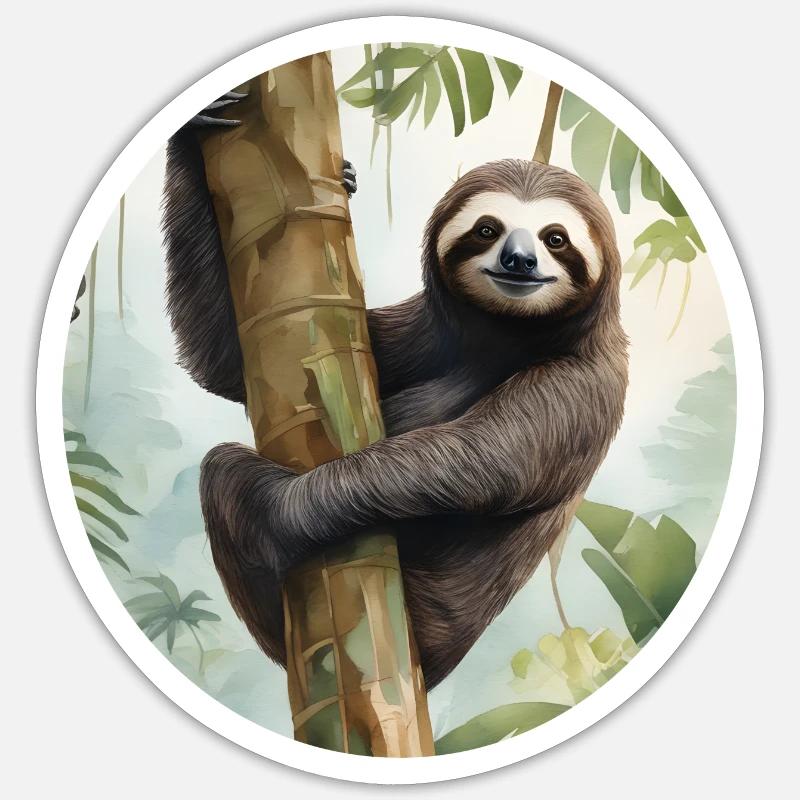 Happy Sloth Sticker size S (10 x 10 cm)