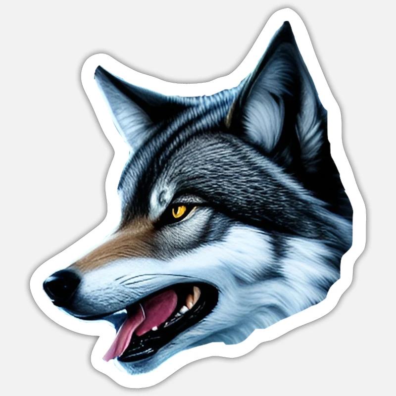 Loup - Sticker taille S (10 x 10 cm) - blanc mat