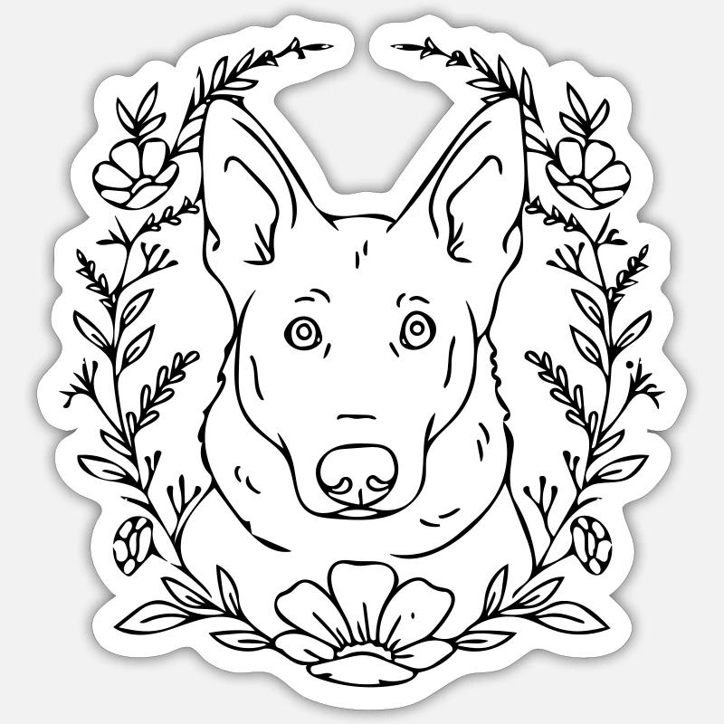 Bosses Hundeblumen - Sticker Größe S (10 x 10 cm) - Mattweiß