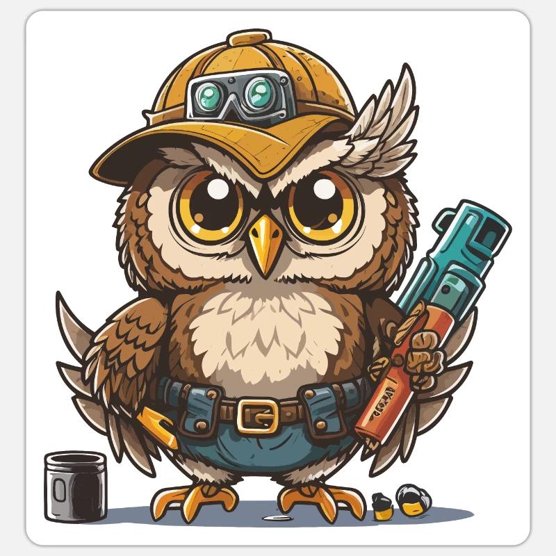 Eulenholz-Werke - Sticker Größe S (10 x 10 cm) - Mattweiß
