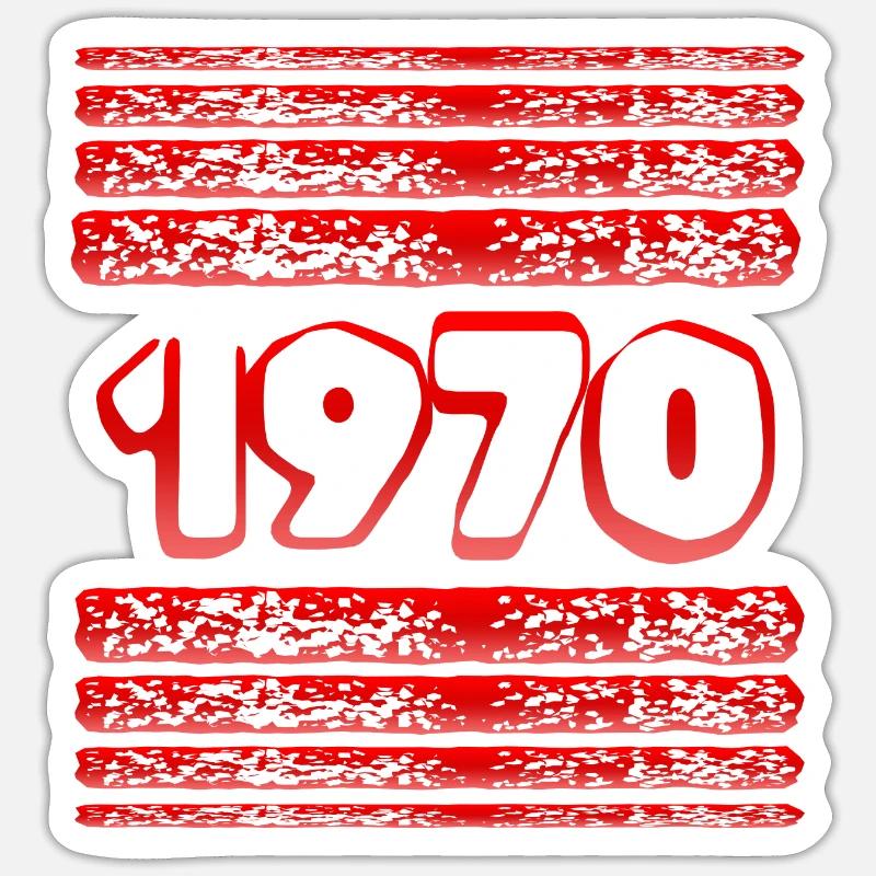 1970 - Sticker Größe S (10 x 10 cm) - Mattweiß