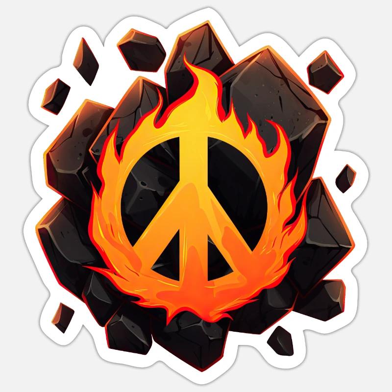 Entfachter Frieden - Sticker Größe S (10 x 10 cm) - Mattweiß
