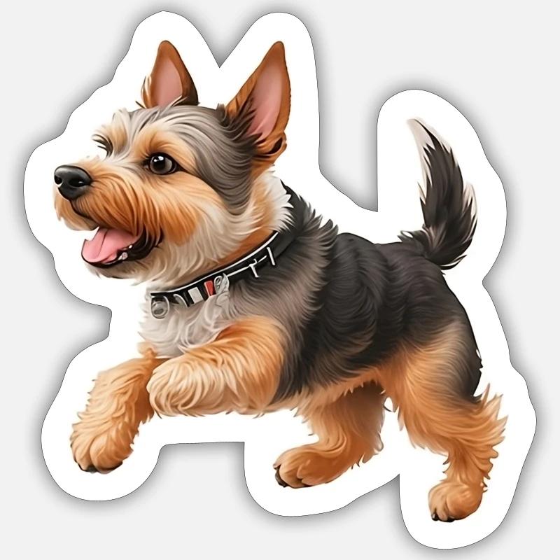 Yorkshire Terrier - Sticker Größe S (10 x 10 cm) - Mattweiß