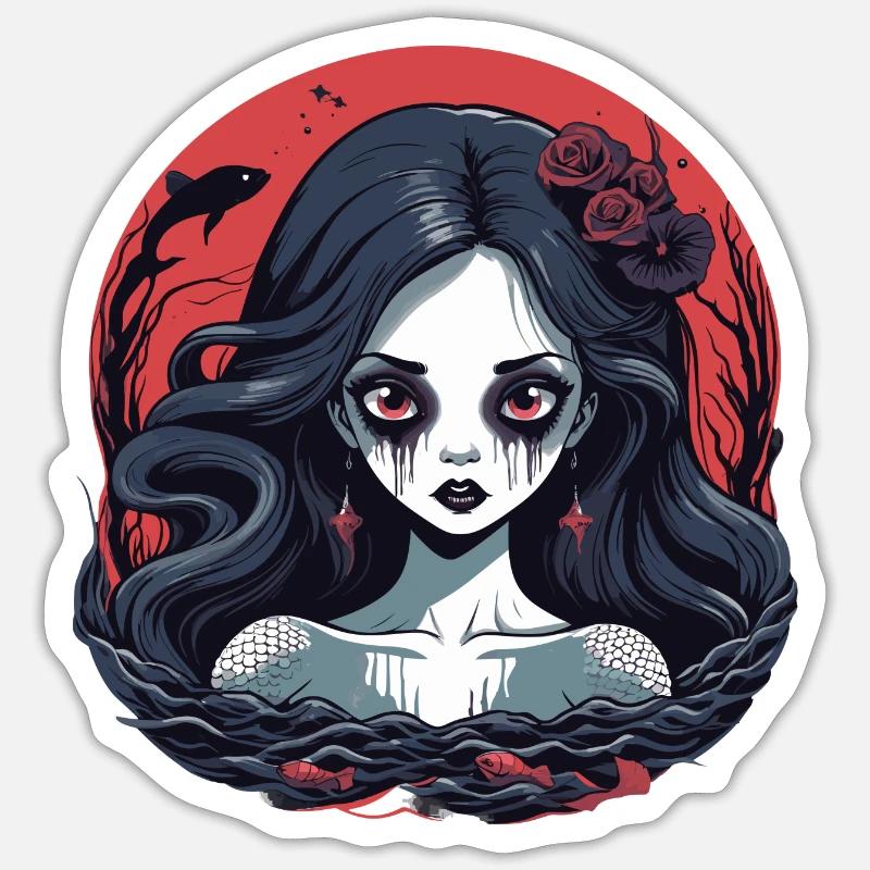 Dark Mermaid - Sticker size S (10 x 10 cm) - white matte