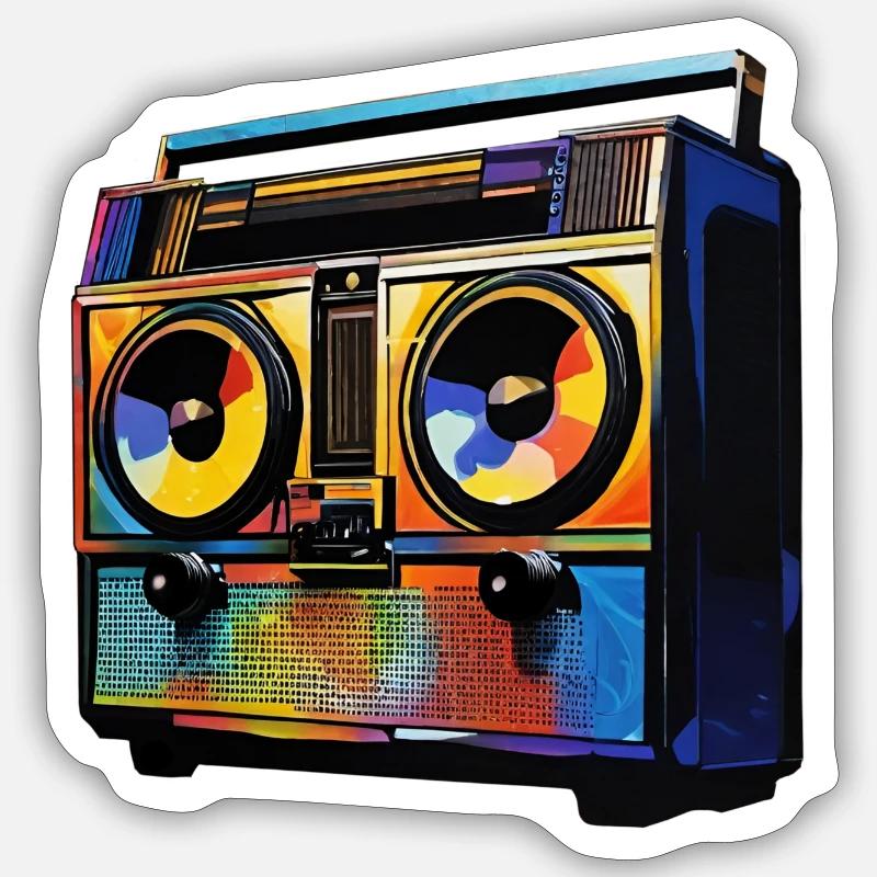 Ghettoblaster Sticker Größe S (10 x 10 cm)