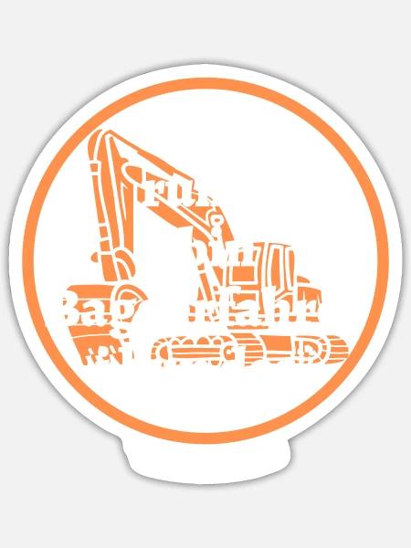 Ganz ruhig ... Baggerfahrer - bayerischer Spruch - Sticker Größe S (10 x 10 cm) - Mattweiß