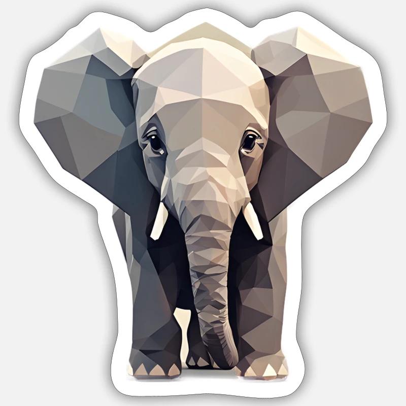 Elephant - Polygon Style Sticker size S (10 x 10 cm)