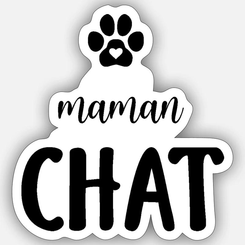 Maman_chat Sticker taille S (10 x 10 cm)