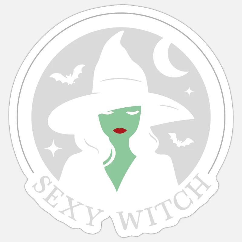 Sexy Witch - Sticker size S (10 x 10 cm) - white matte