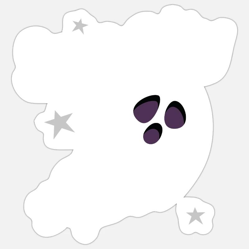 Fantôme effrayant Halloween - Sticker taille S (10 x 10 cm) - blanc mat