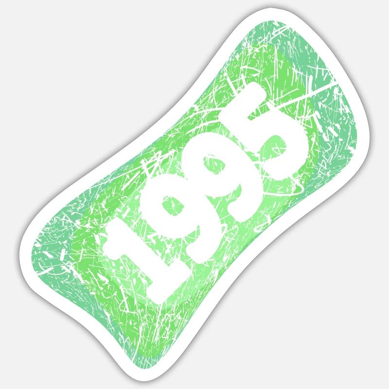 Année : 1995 - Sticker taille S (10 x 10 cm) - blanc mat