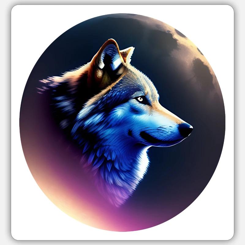 Wolf - Sticker Größe S (10 x 10 cm) - Mattweiß