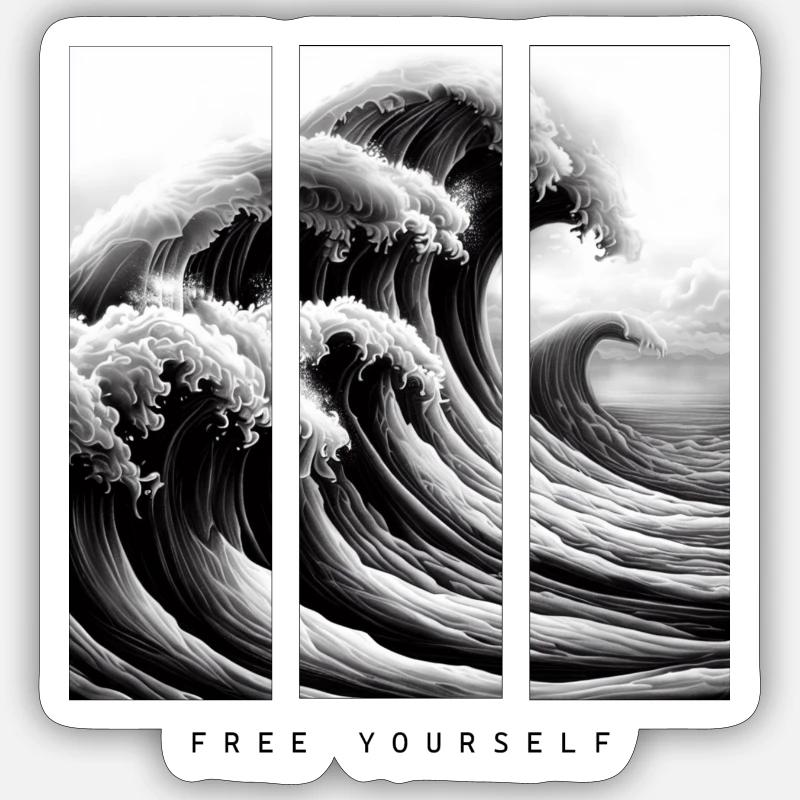 Great Wave - Libérez-vous Sticker taille S (10 x 10 cm)