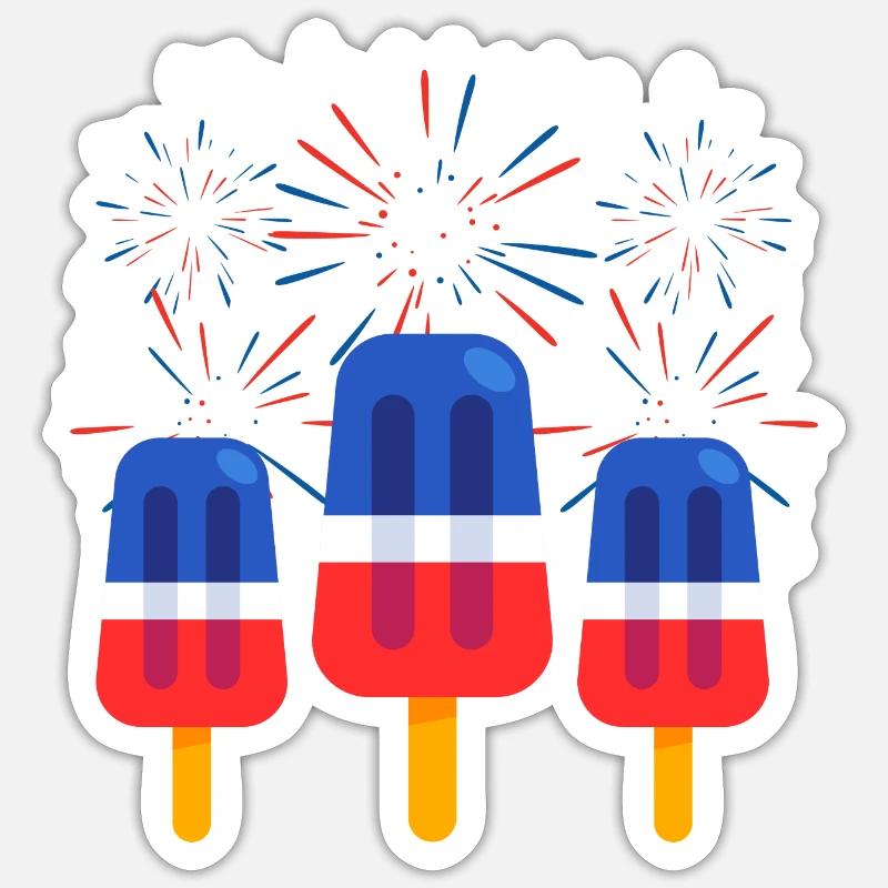 Popsicle Patriotic - Sticker Größe S (10 x 10 cm) - Mattweiß