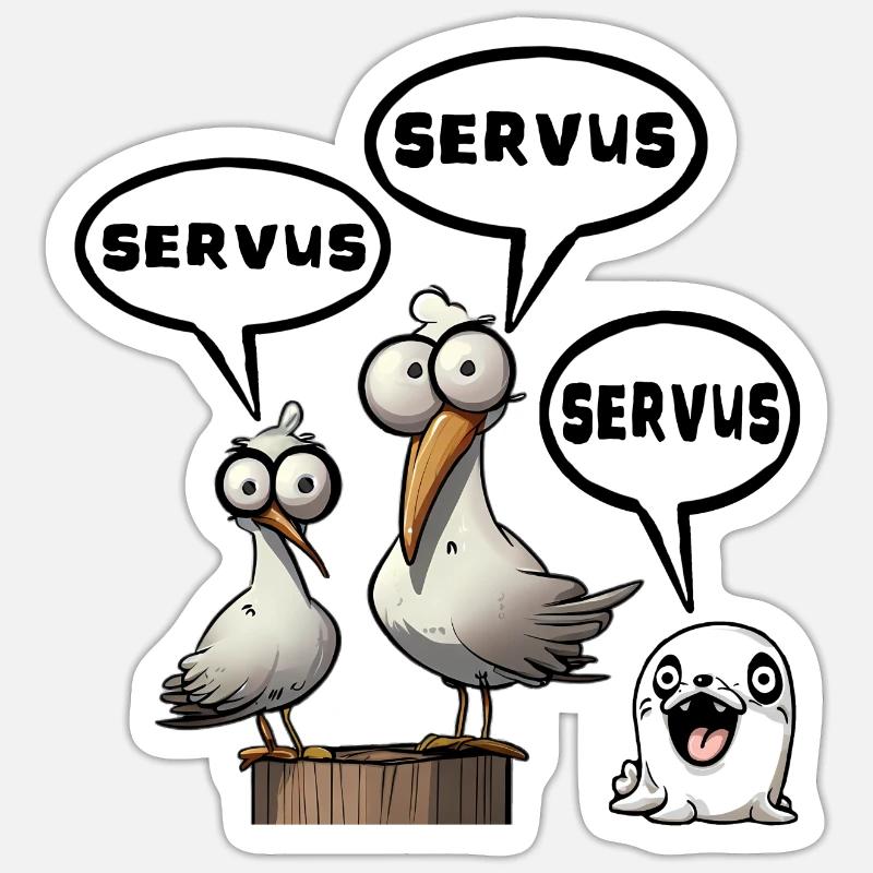 Servus - Sticker taille S (10 x 10 cm) - blanc mat
