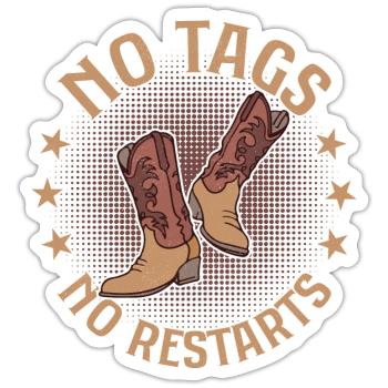 No Tags No Restarts Line Dance Country Music - Sticker Größe S (10 x 10 cm) - Mattweiß - Vorne