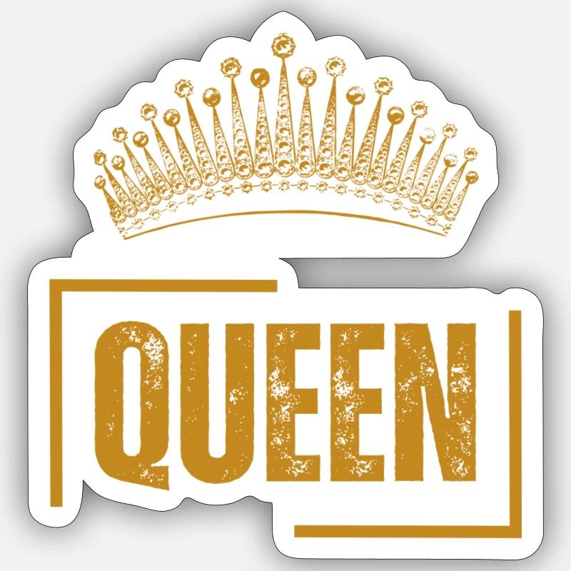Queen Design - Sticker taille S (10 x 10 cm) - blanc mat