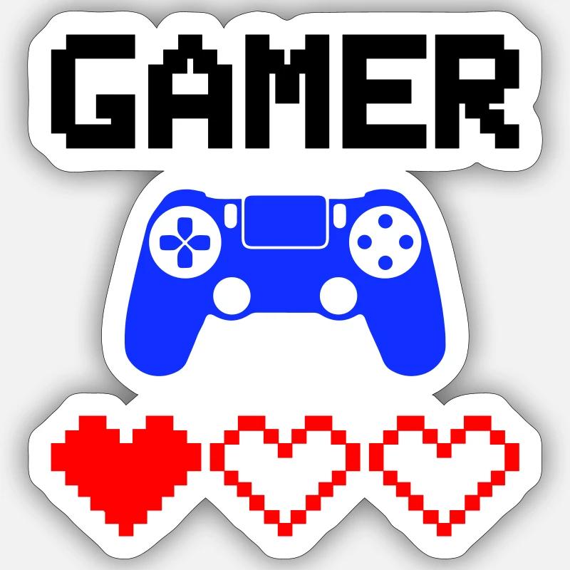 Cœurs de joueurs - Sticker taille S (10 x 10 cm) - blanc mat