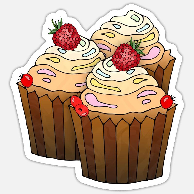 Kuchen - Sticker Größe S (10 x 10 cm) - Mattweiß