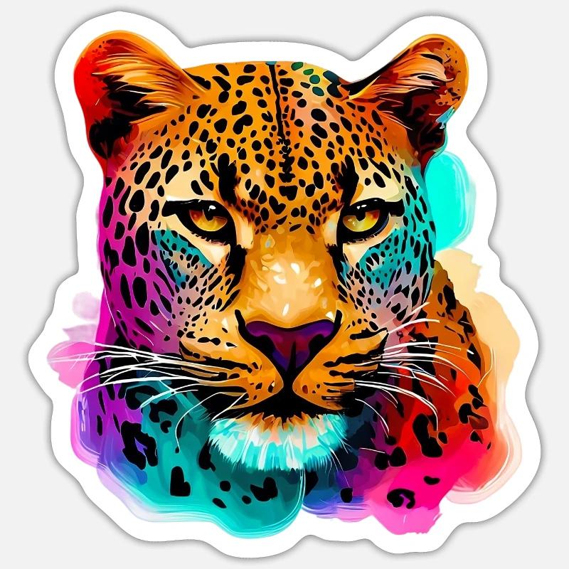 Leopard - Sticker size S (10 x 10 cm) - white matte