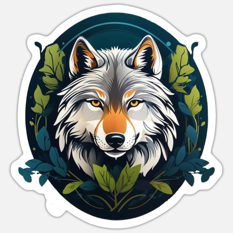 Forest dweller wolf - Sticker size S (10 x 10 cm) - white matte