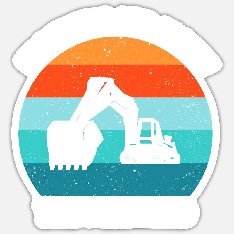 Bagger Baggerfahrer Baggerwagen Sticker Größe S (10 x 10 cm)