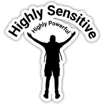 Highly sensitive - Sticker size S (10 x 10 cm) - white matte - Front